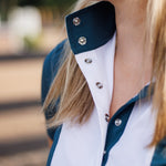 Essex Classics Ladies "Luna II" Teal Self-Trim Short Sleeve Performance Show Shirt - Equiluxe Tack