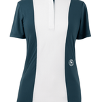 Essex Classics Ladies "Luna II" Teal Self-Trim Short Sleeve Performance Show Shirt - Equiluxe Tack