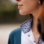 Essex Classics Ladies "Luna II" Teal with Boot Scootin' Long Sleeve Performance Show Shirt - Equiluxe Tack