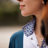 Essex Classics Ladies "Luna II" Teal with Boot Scootin' Long Sleeve Performance Show Shirt - Equiluxe Tack