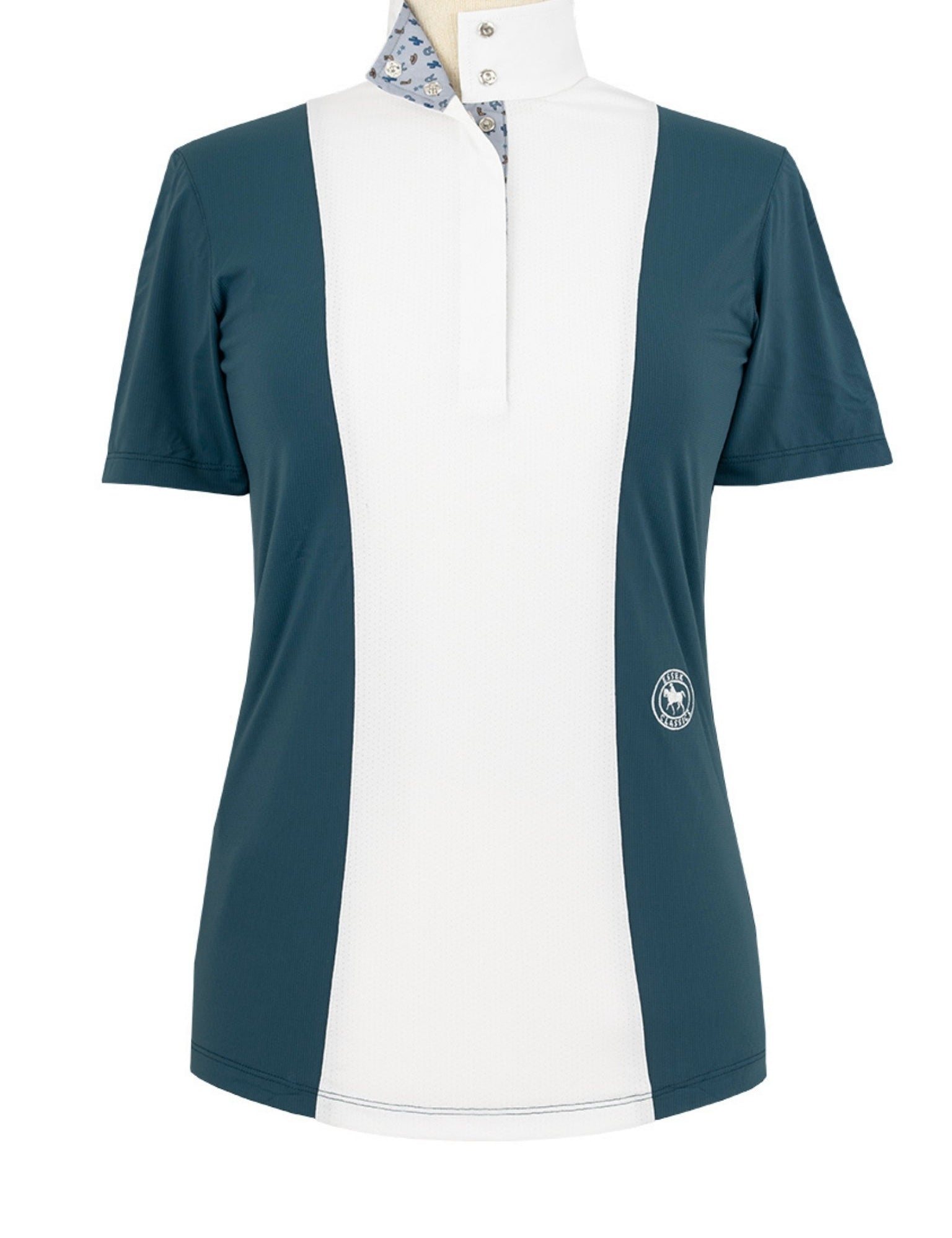 Essex Classics Ladies "Luna II" Teal with Boot Scootin' Short Sleeve Performance Show Shirt - Equiluxe Tack