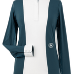 Essex Classics Ladies "Luna II"Teal Self-Trim Long Sleeve Performance Show Shirt - Equiluxe Tack
