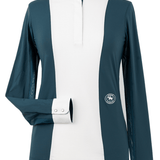 Essex Classics Ladies "Luna II"Teal Self-Trim Long Sleeve Performance Show Shirt - Equiluxe Tack