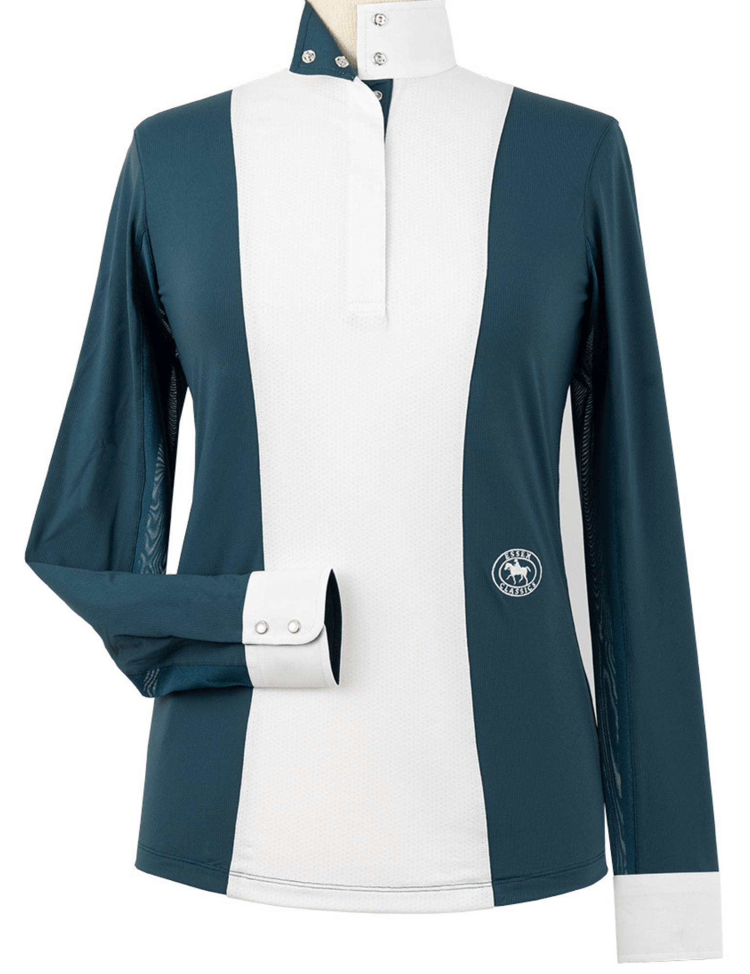 Essex Classics Ladies "Luna II"Teal Self-Trim Long Sleeve Performance Show Shirt - Equiluxe Tack