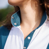 Essex Classics Ladies "Luna II"Teal Self-Trim Long Sleeve Performance Show Shirt - Equiluxe Tack