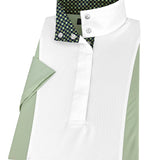 Essex Classics Ladies Sage Green "Luna II" Short Sleeve Performance Show Shirt with Diamond and Daisy Trim - Essex Classics - Equiluxe Tack