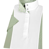 Essex Classics Ladies Sage Green "Luna II" Short Sleeve Performance Show Shirt with Green Check Trim - Essex Classics - Equiluxe Tack