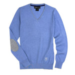 Essex Classics Light Blue with Grey Trey V - Neck Sweater - Essex Classics - Equiluxe Tack
