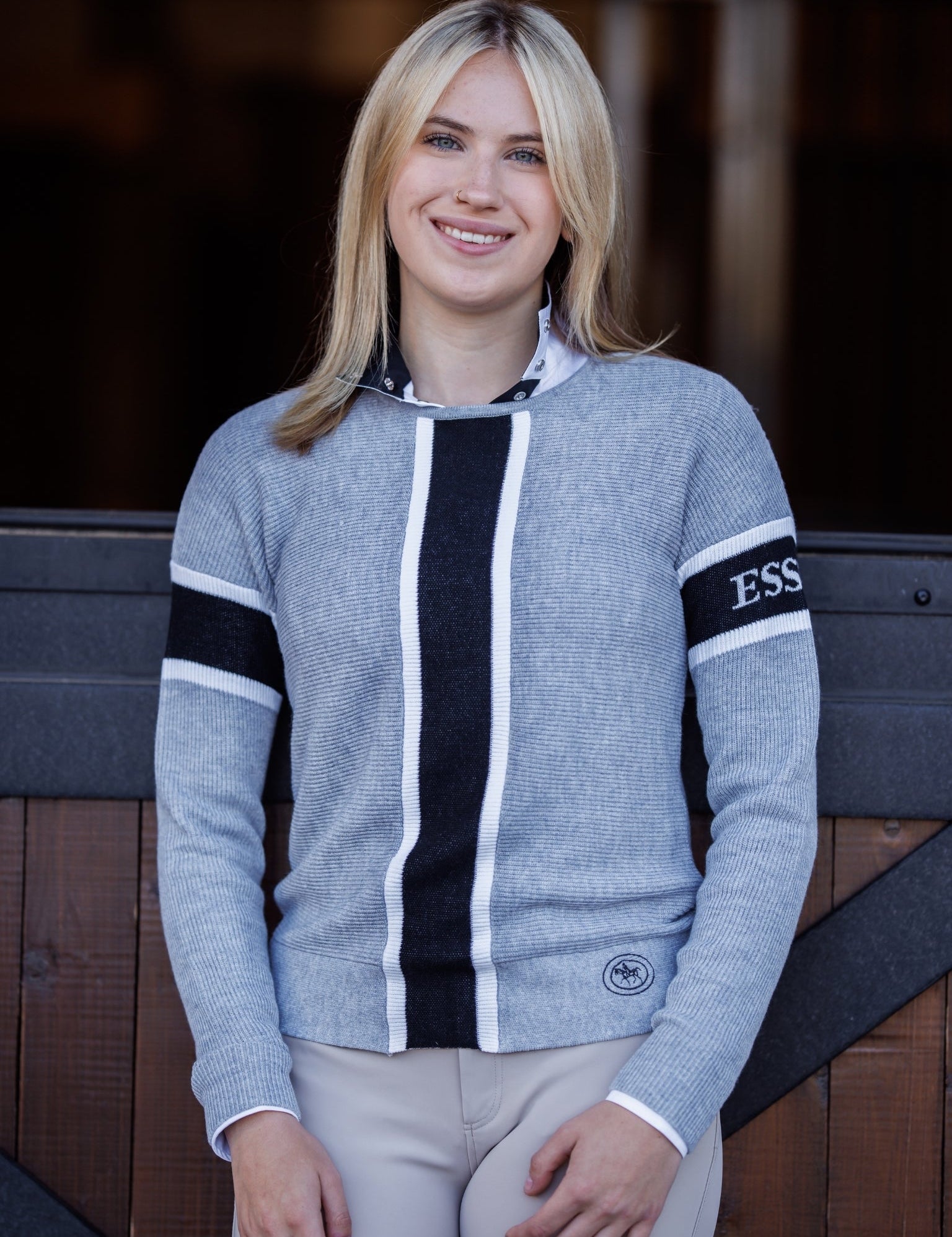 Essex Classics Logo Sweater - Grey - Essex Classics - Equiluxe Tack