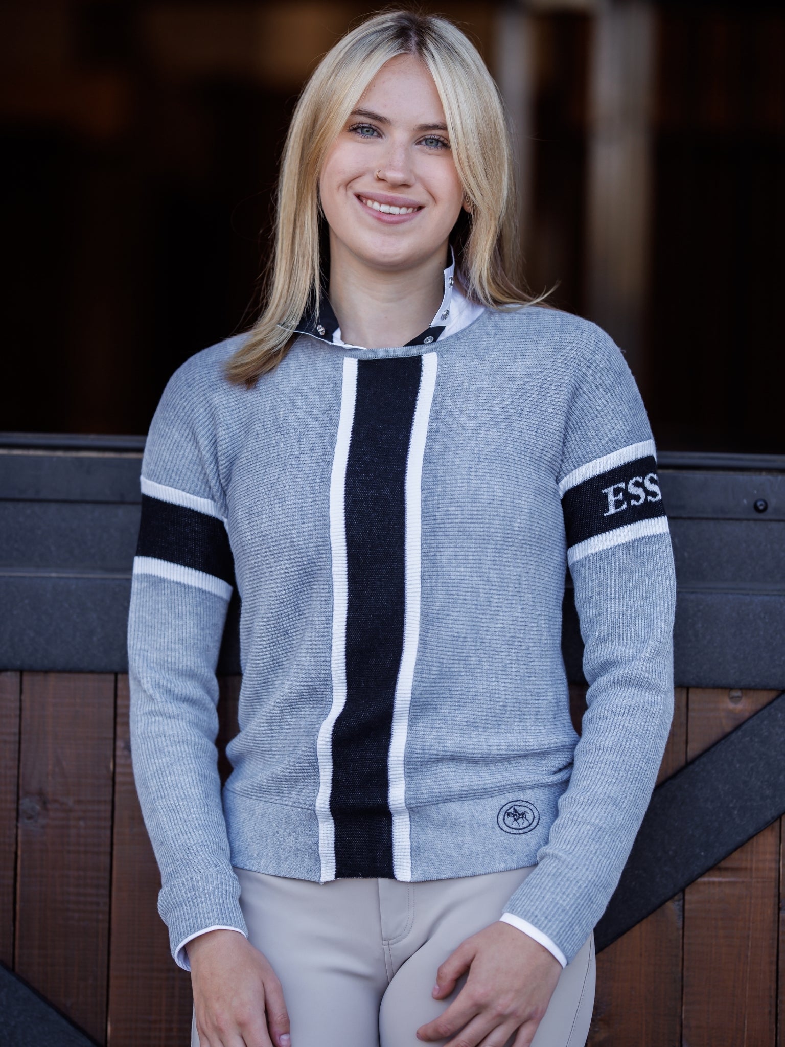 Essex Classics Logo Sweater - Grey - Essex Classics - Equiluxe Tack