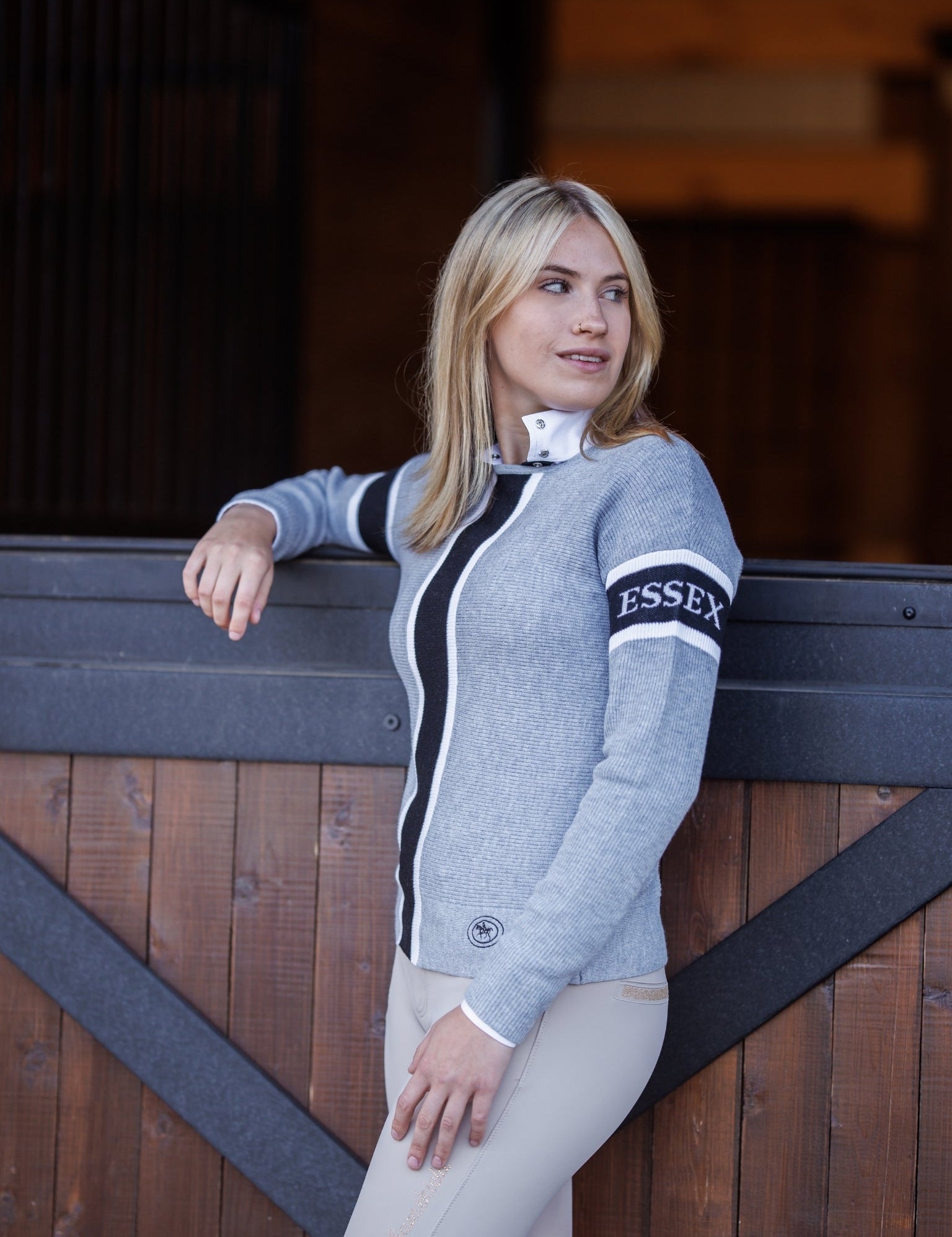 Essex Classics Logo Sweater - Grey - Essex Classics - Equiluxe Tack