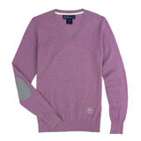 Essex Classics Mauve with Grey Trey V - Neck Sweater - Essex Classics - Equiluxe Tack
