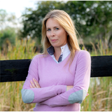Essex Classics Mauve with Grey Trey V - Neck Sweater - Essex Classics - Equiluxe Tack