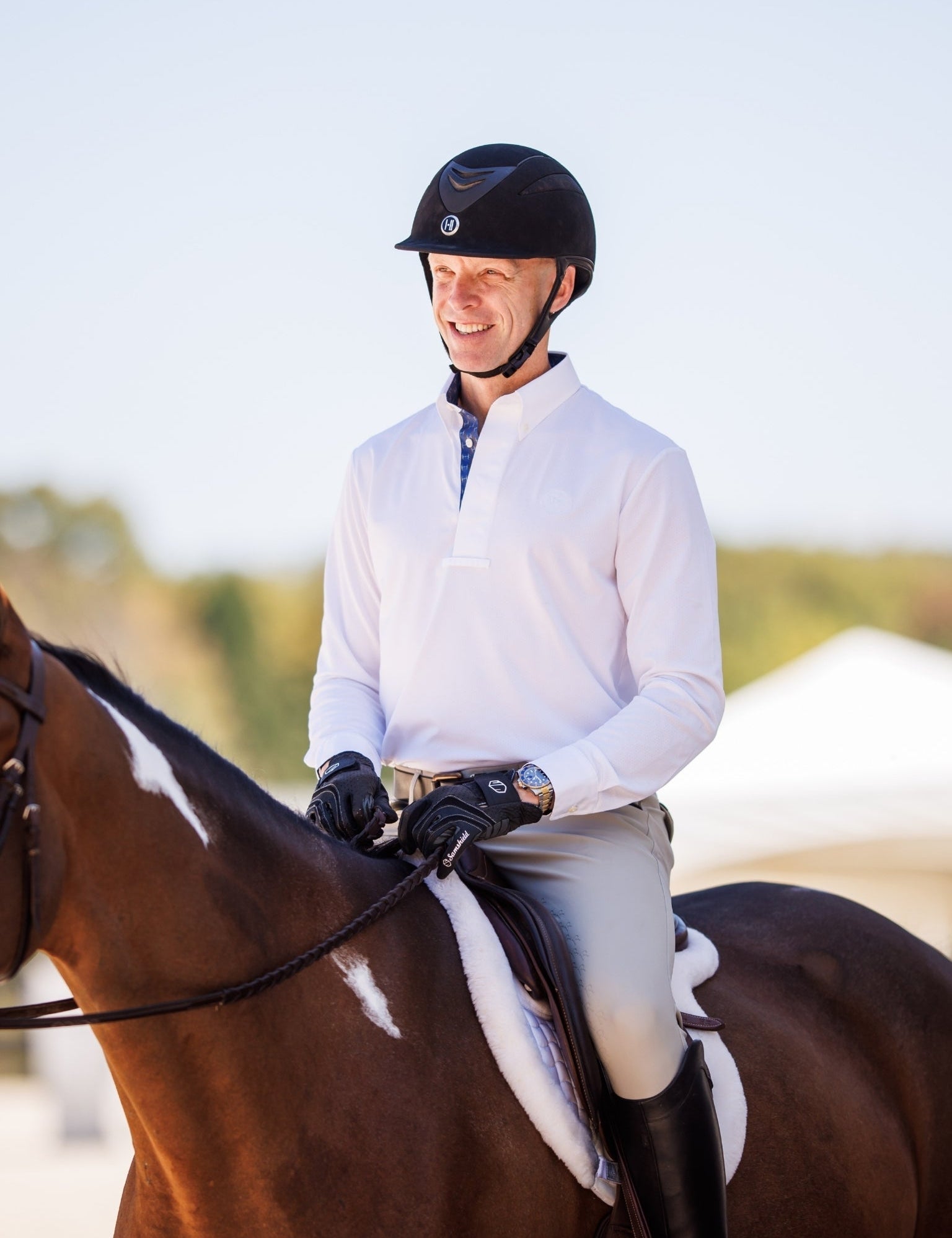 Essex Classics Men's Braided Reins & Bits Talent Yarn Long Sleeve Show Shirt - Equiluxe Tack