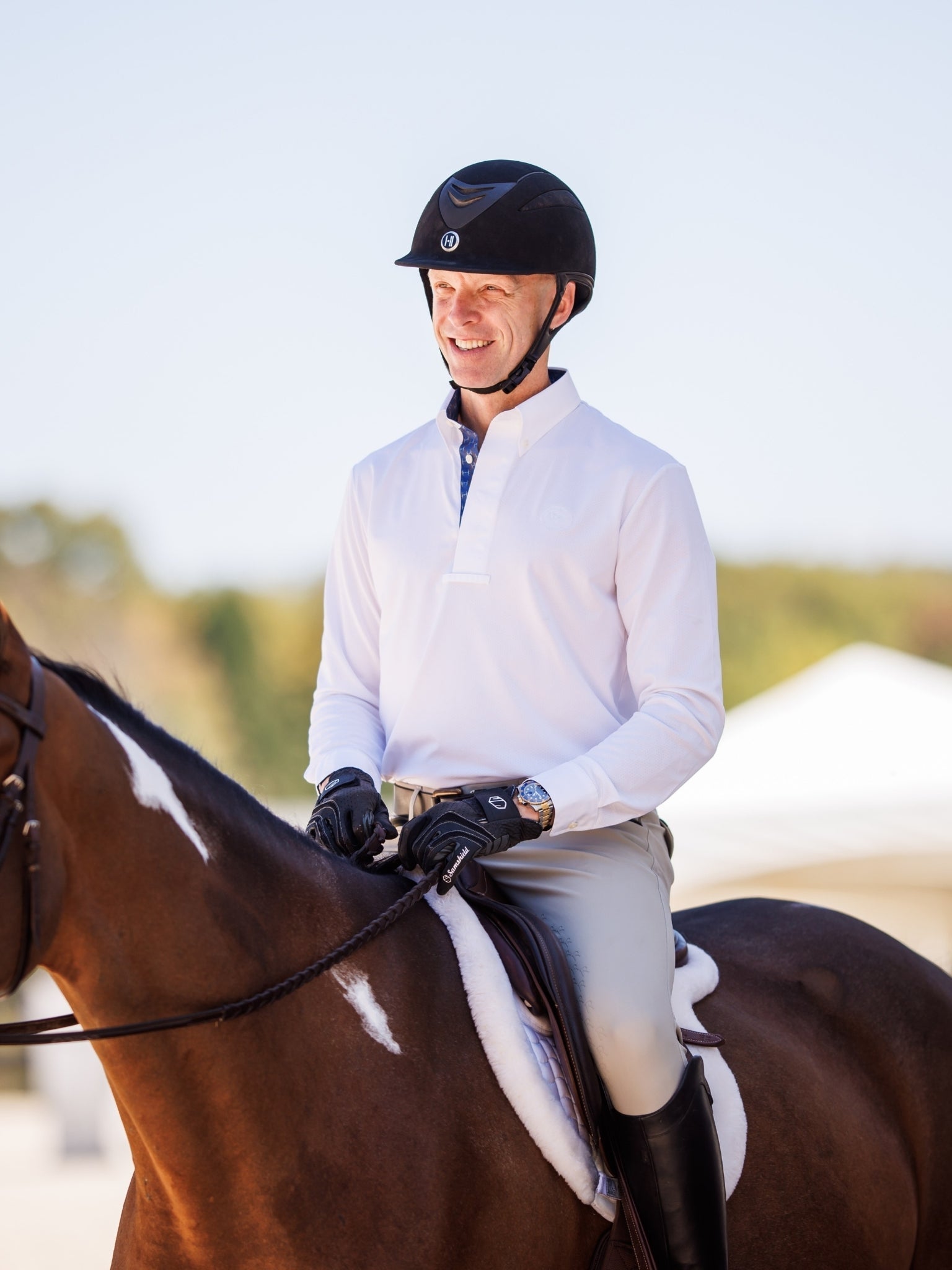 Essex Classics Men's Braided Reins & Bits Talent Yarn Long Sleeve Show Shirt - Equiluxe Tack