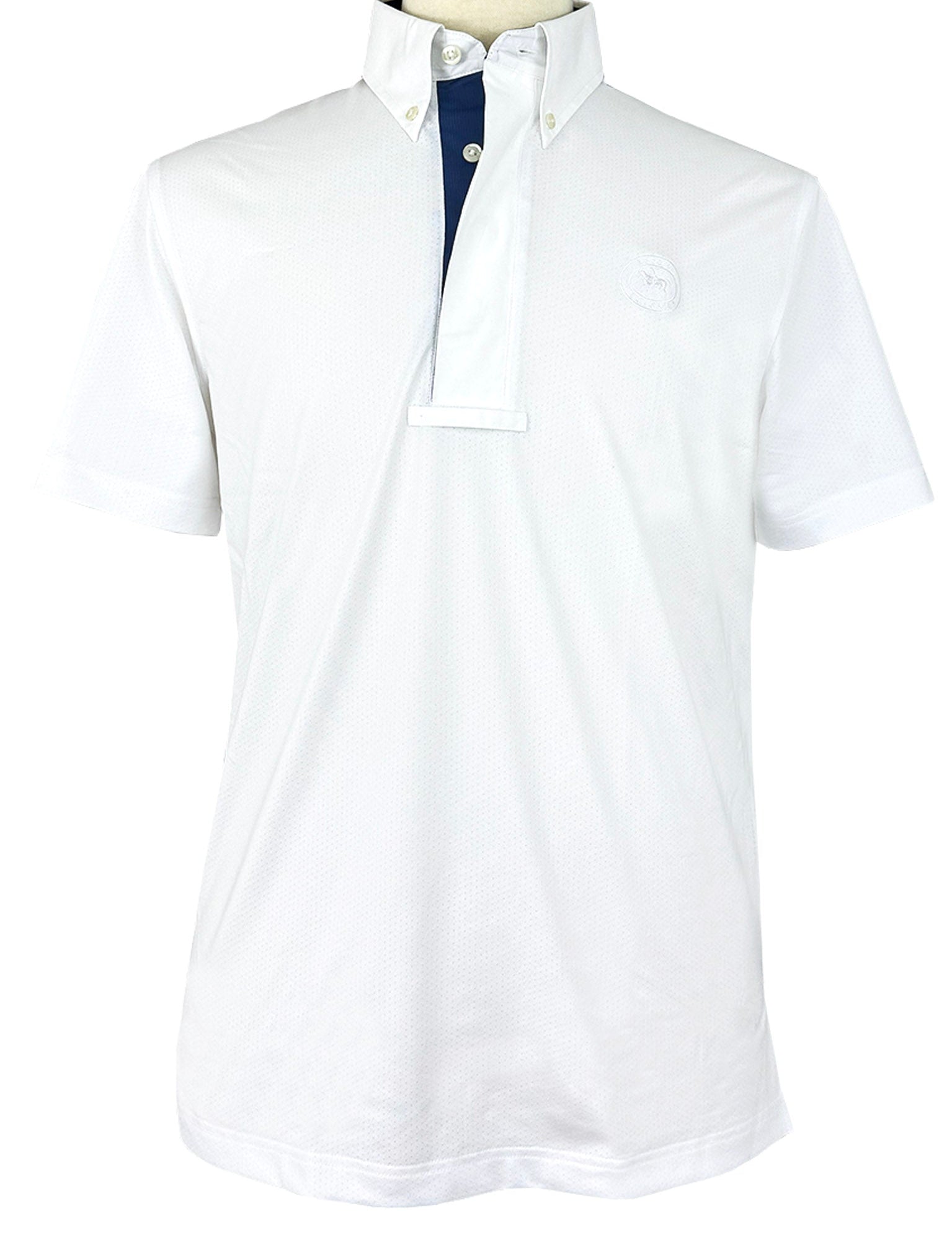 Essex Classics Men's Marine Blue Self Trim Talent Yarn Short Sleeve Show Shirt - Essex Classics - Equiluxe Tack