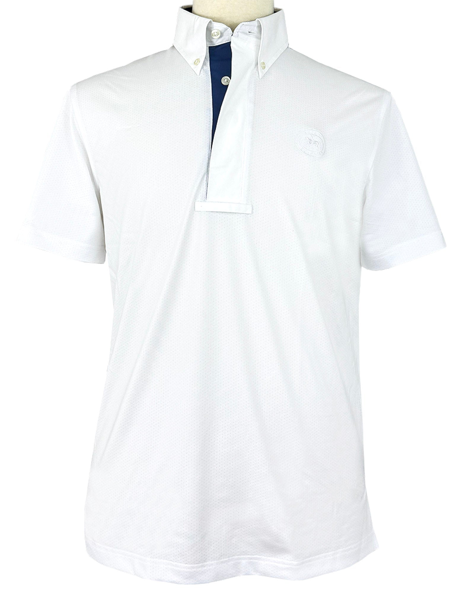 Essex Classics Men's Marine Blue Self Trim Talent Yarn Short Sleeve Show Shirt - Essex Classics - Equiluxe Tack