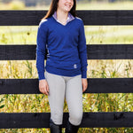 Essex Classics Navy with Ivory Trey V - Neck Sweater - Essex Classics - Equiluxe Tack