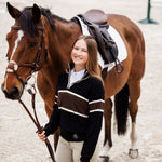 Essex Classics Oxford Quarter Zip Sweater - Black & Chocolate - Equiluxe Tack
