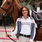 Essex Classics Oxford Quarter Zip Sweater - Grey & Pink - Equiluxe Tack
