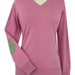 Essex Classics Pink with Moss Trey V - Neck Sweater - Essex Classics - Equiluxe Tack