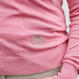 Essex Classics Pink with Moss Trey V - Neck Sweater - Essex Classics - Equiluxe Tack