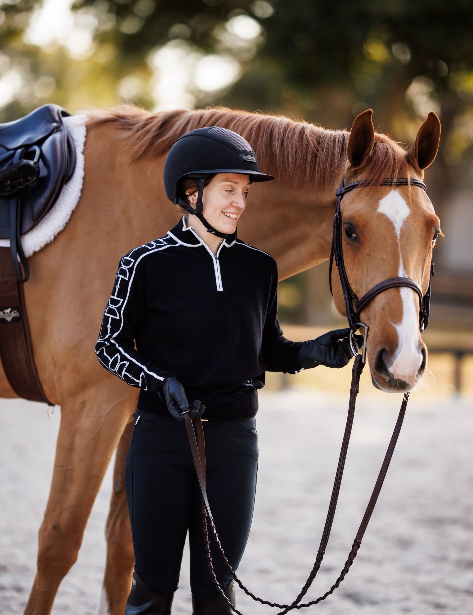 Essex Classics Polished Bit Quarter Zip Sweater - Black - Equiluxe Tack