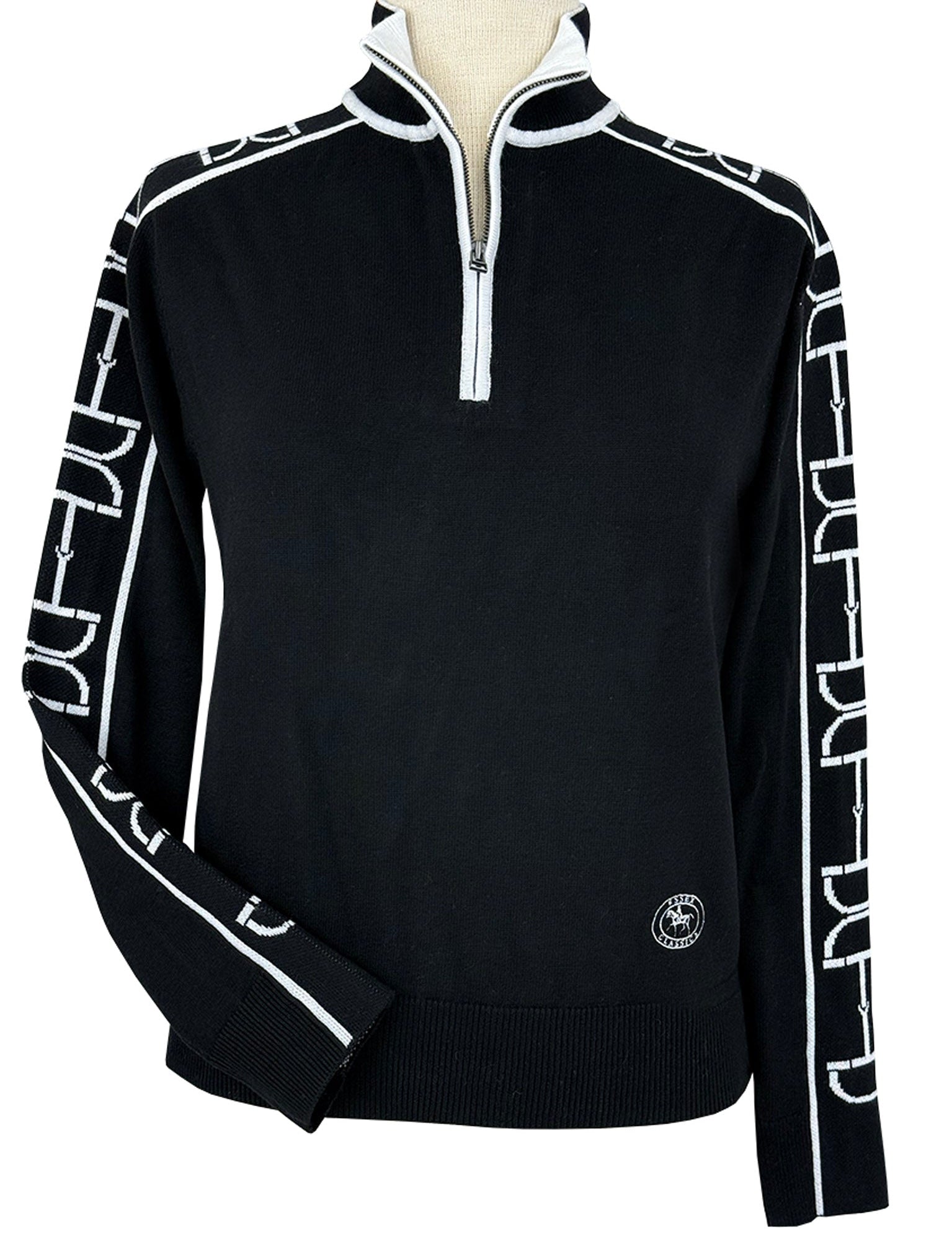 Essex Classics Polished Bit Quarter Zip Sweater - Black - Equiluxe Tack