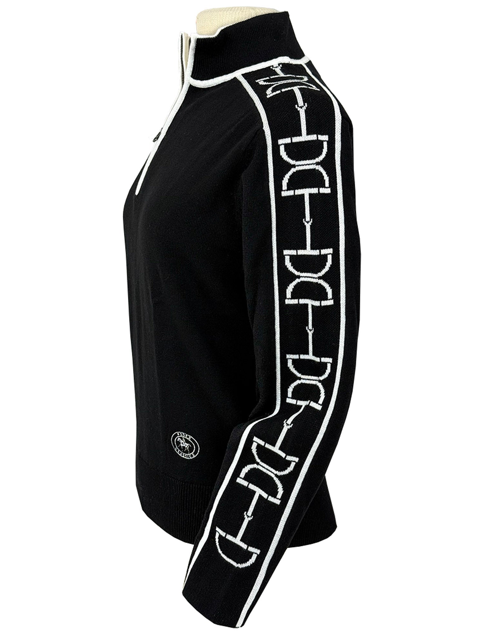 Essex Classics Polished Bit Quarter Zip Sweater - Black - Equiluxe Tack