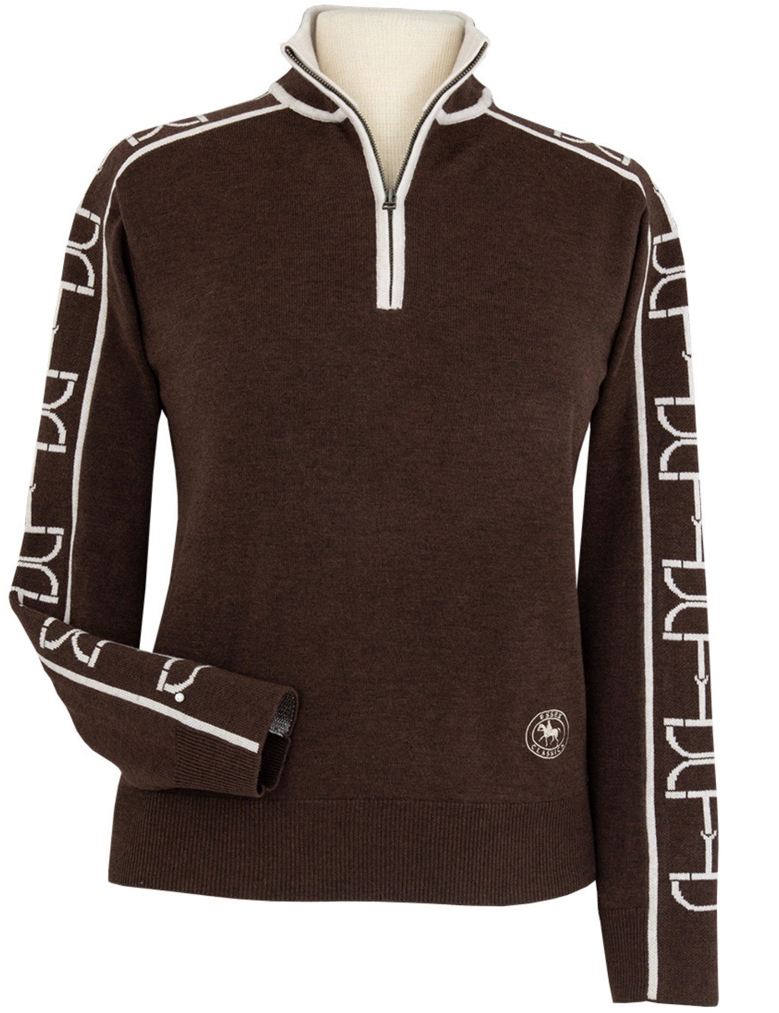 Essex Classics Polished Bit Quarter Zip Sweater - Chocolate - Equiluxe Tack