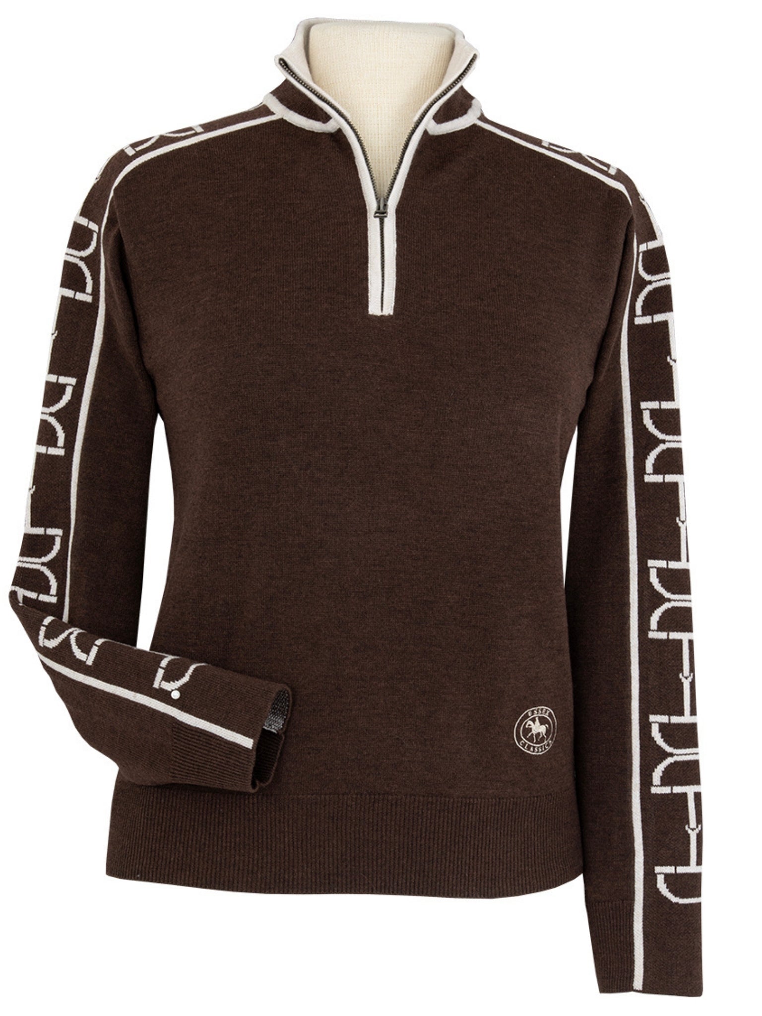 Essex Classics Polished Bit Quarter Zip Sweater - Chocolate - Equiluxe Tack