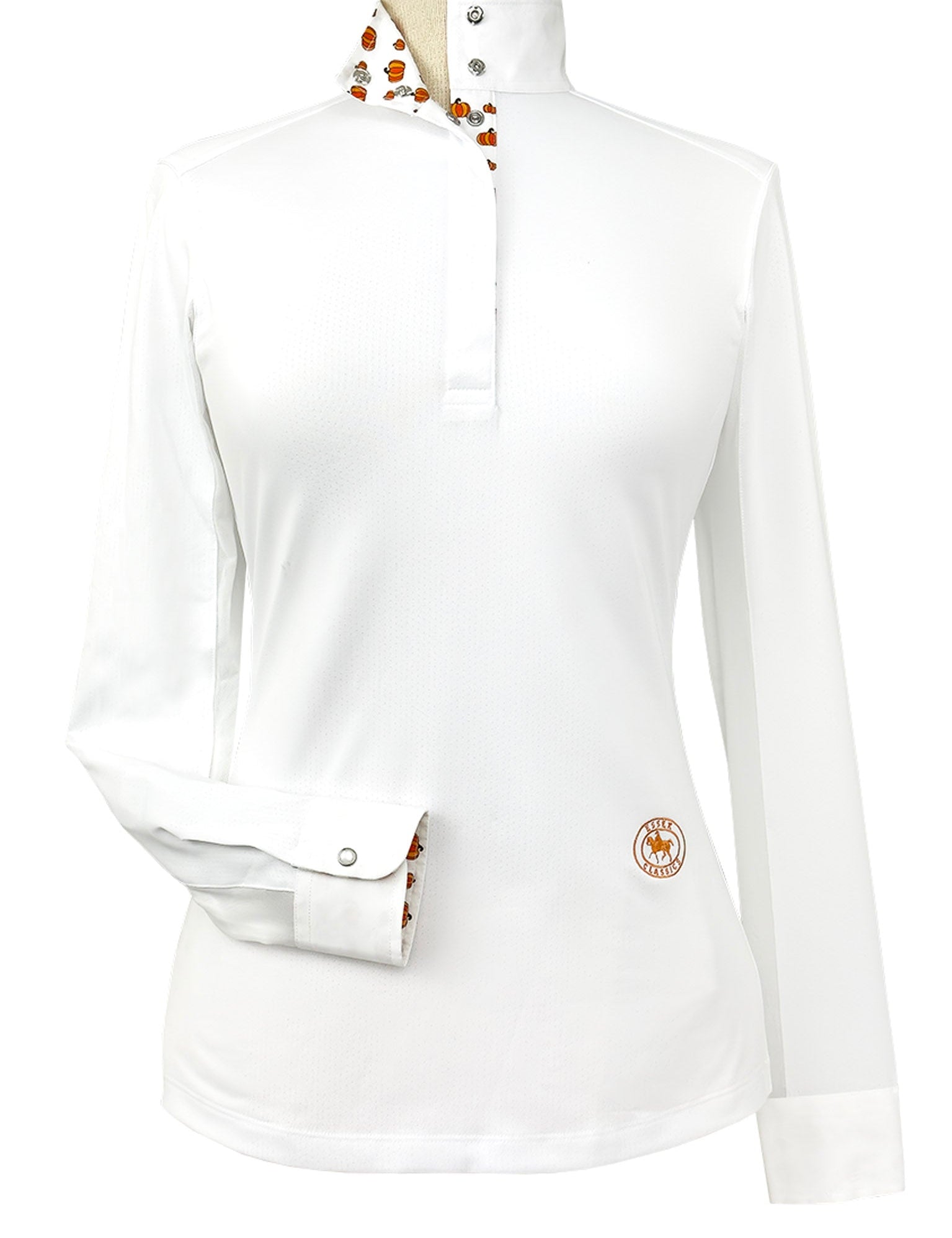 Essex Classics Pumpkins Girls Talent Yarn Straight Collar Long Sleeve Show Shirt - Essex Classics - Equiluxe Tack