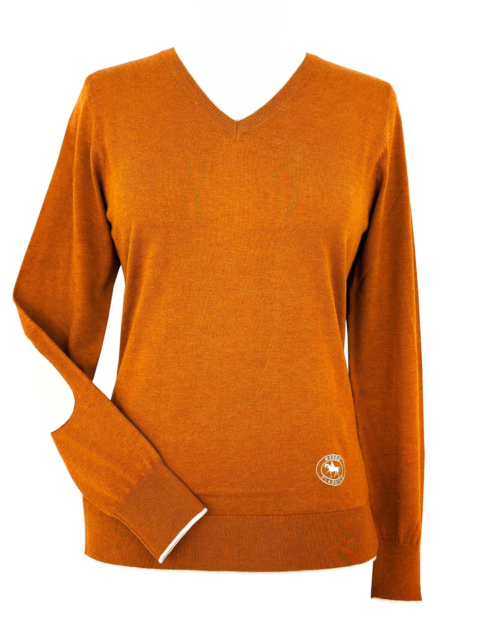 Essex Classics Rust with Oatmeal Trey V - Neck Sweater - Essex Classics - Equiluxe Tack