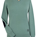 Essex Classics Seafoam with Navy Trey V-Neck Sweater - Equiluxe Tack