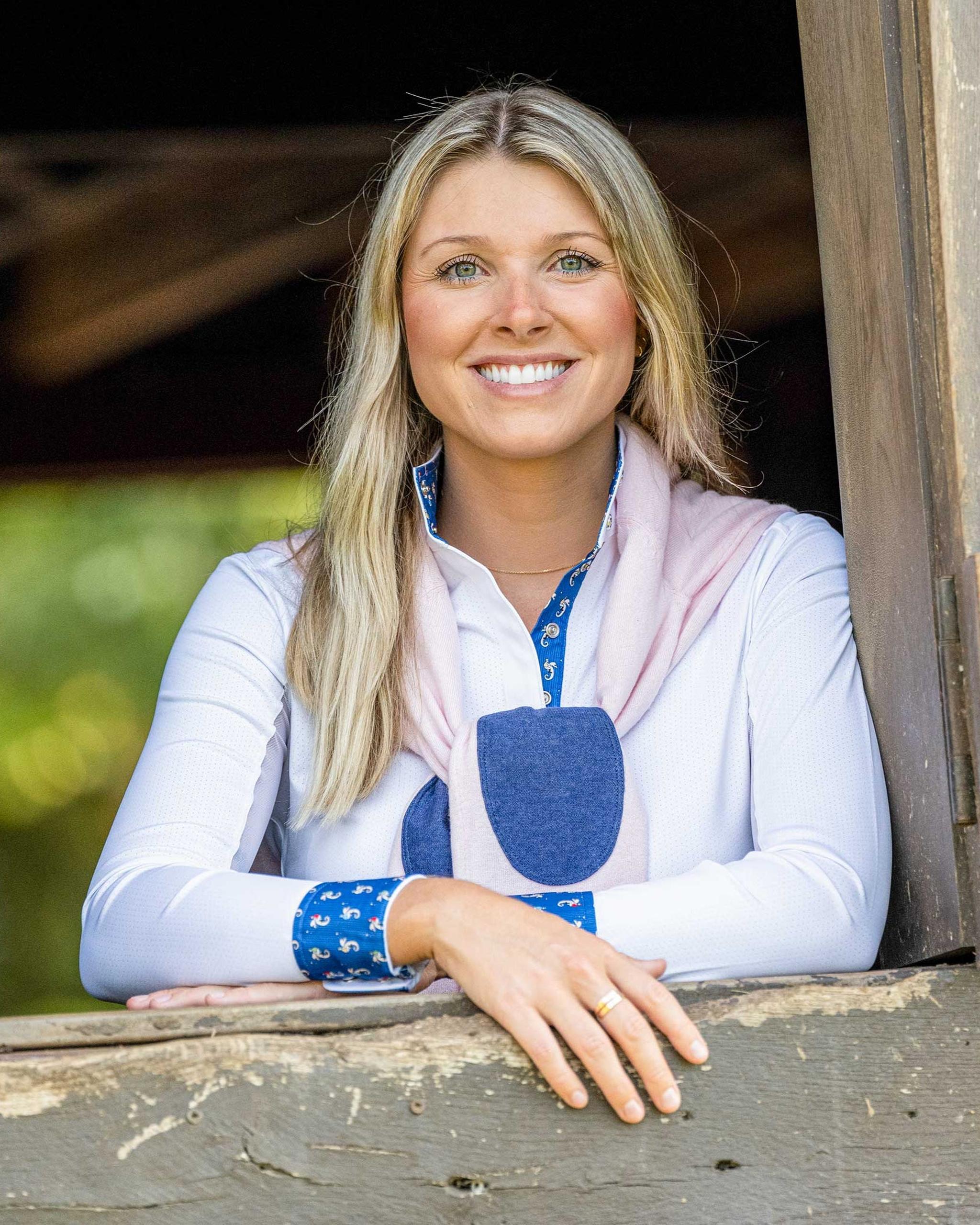 Essex Classics Seahorsin' Around Ladies Talent Yarn Straight Collar Long Sleeve Show Shirt - Essex Classics - Equiluxe Tack