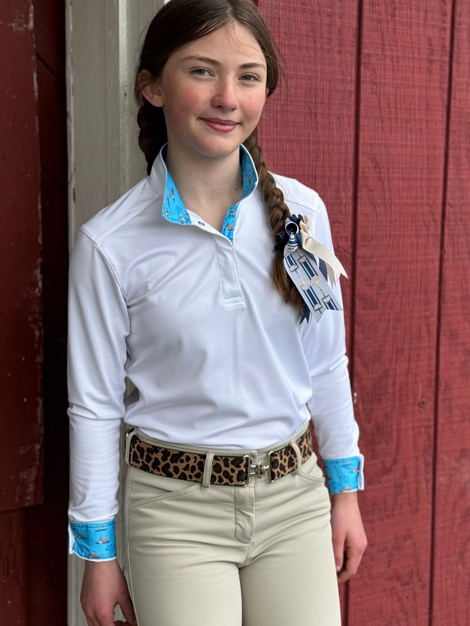 Essex Classics Swimming Hippos Girls Long Sleeve Talent Yarn Show Shirt - Essex Classics - Equiluxe Tack