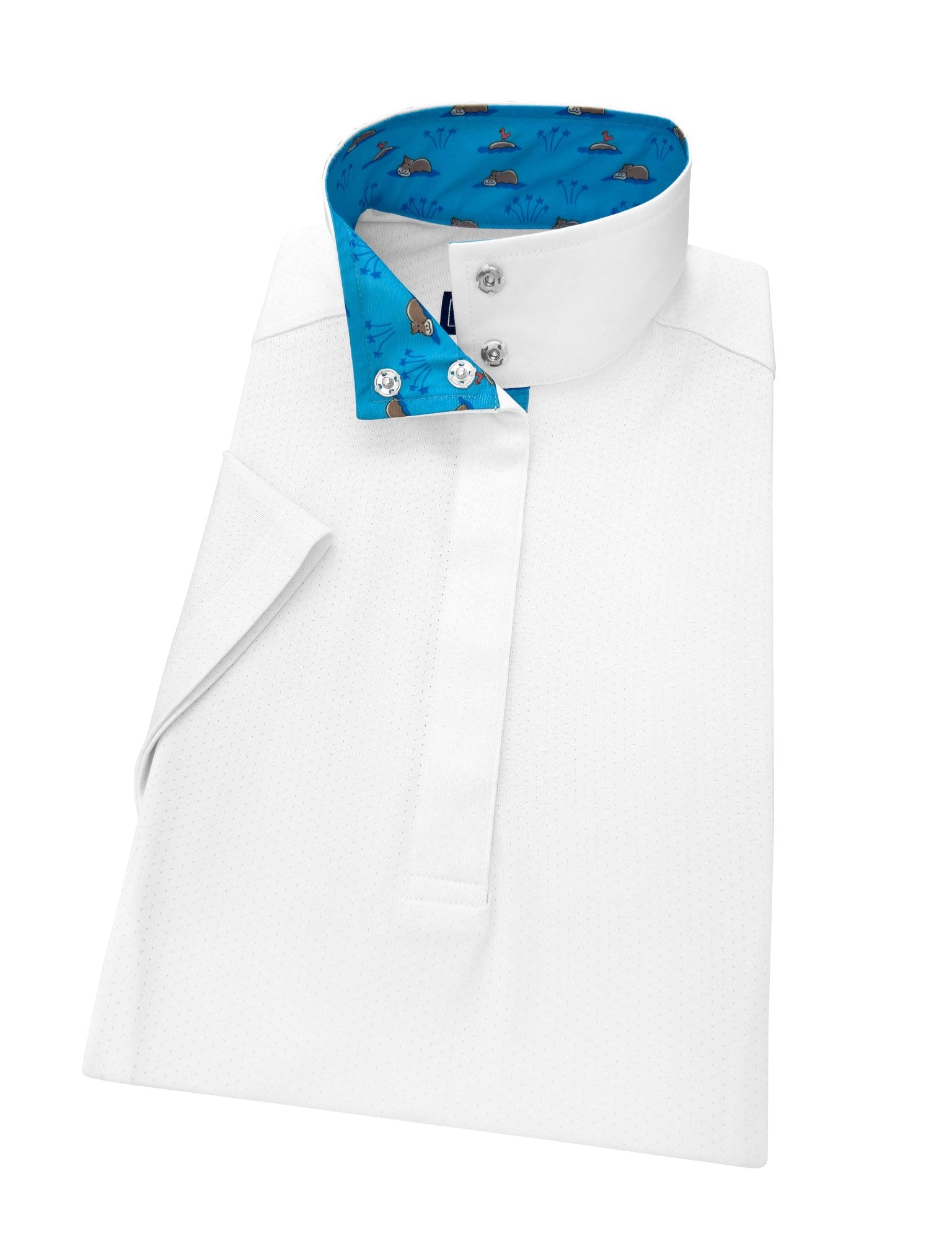 Essex Classics Swimming Hippos Ladies Talent Yarn Straight Collar Short Sleeve Show Shirt - Essex Classics - Equiluxe Tack