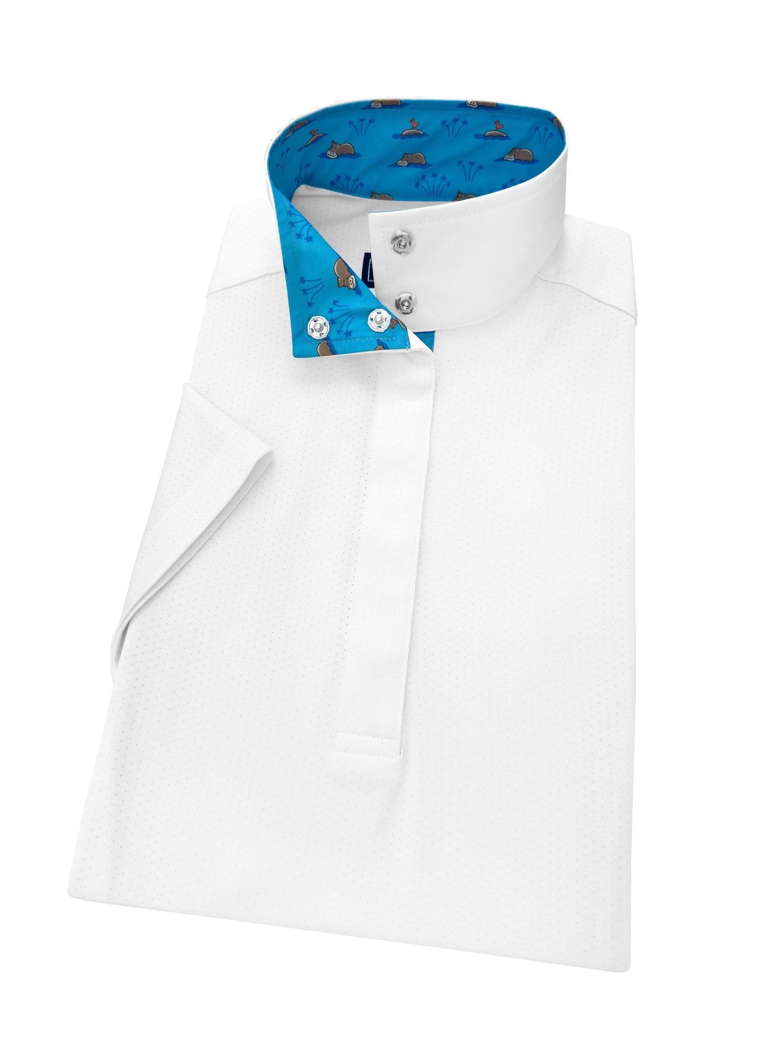 Essex Classics Swimming Hippos Ladies Talent Yarn Straight Collar Short Sleeve Show Shirt - Essex Classics - Equiluxe Tack