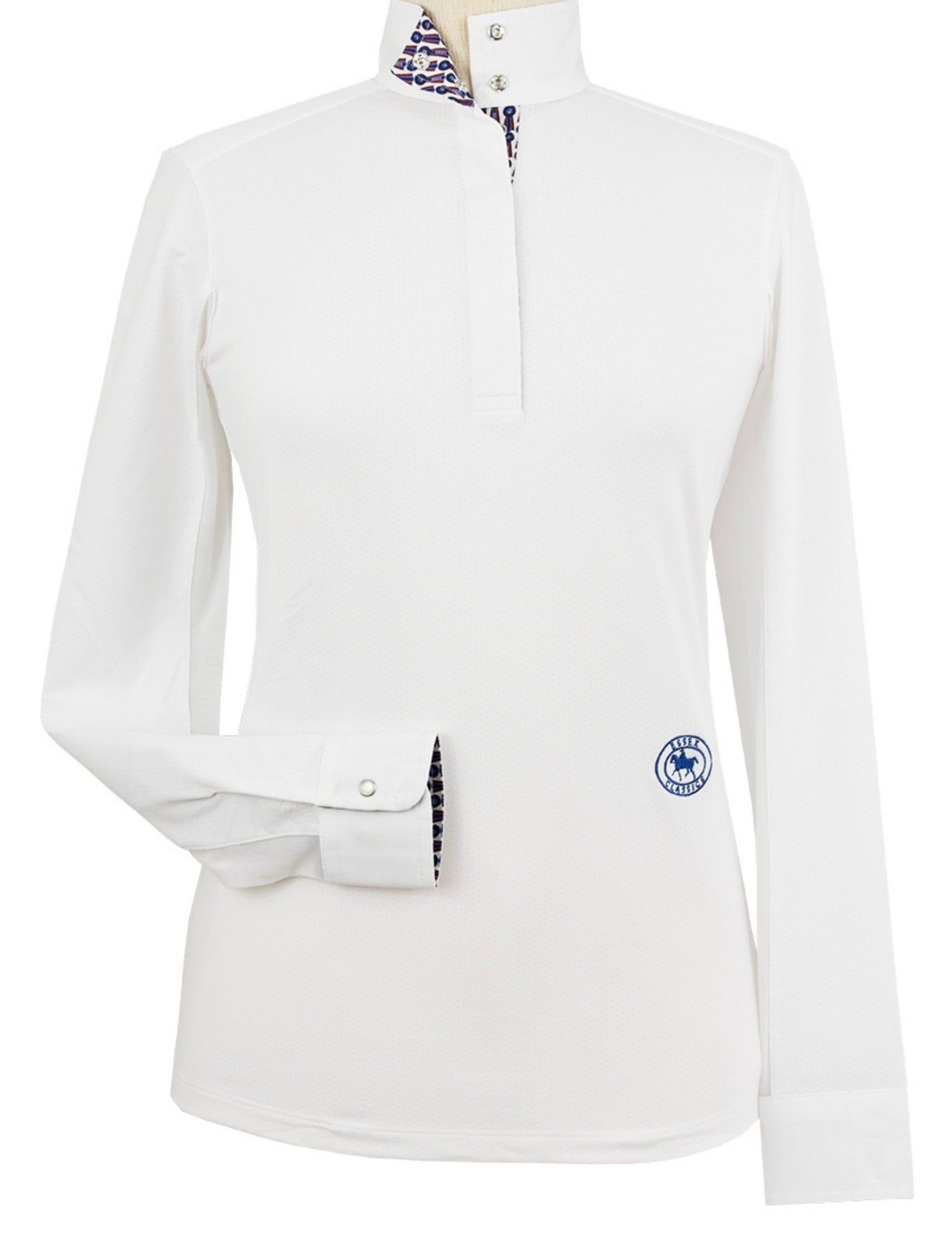 Essex Classics Tricolor Girls Talent Yarn Straight Collar Long Sleeve Show Shirt - Equiluxe Tack