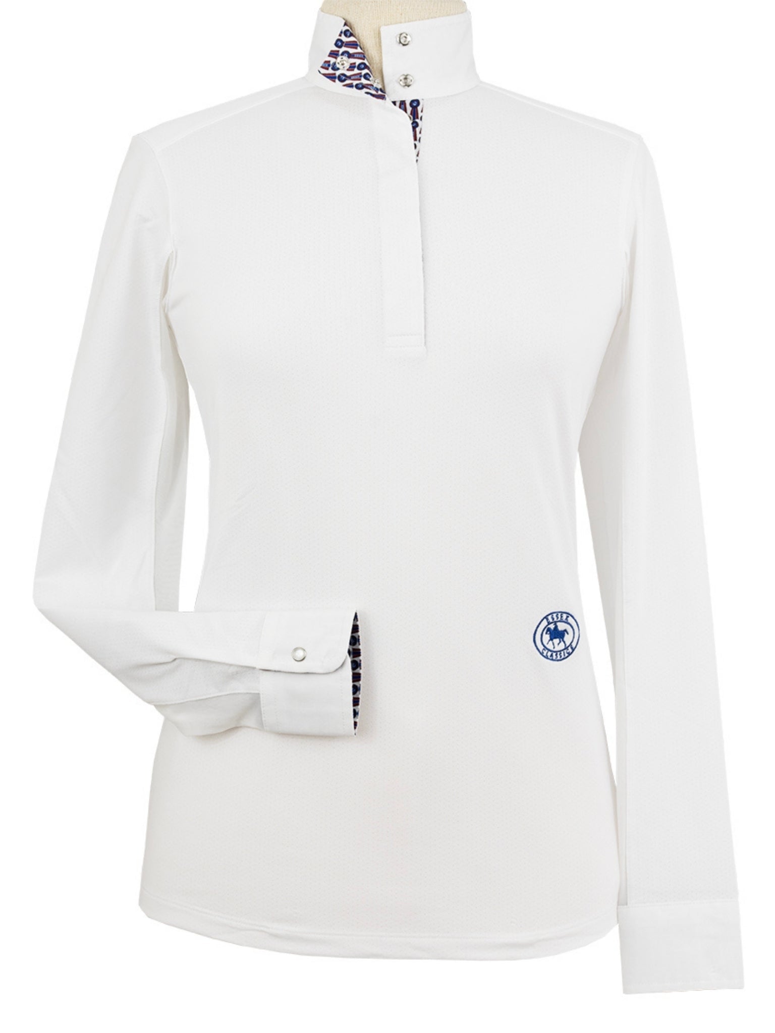 Essex Classics Tricolor Girls Talent Yarn Straight Collar Long Sleeve Show Shirt - Equiluxe Tack