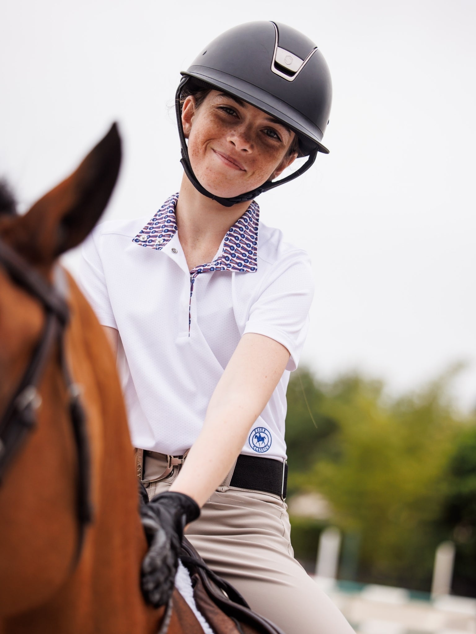 Essex Classics Tricolor Girls Talent Yarn Straight Collar Short Sleeve Show Shirt - Equiluxe Tack