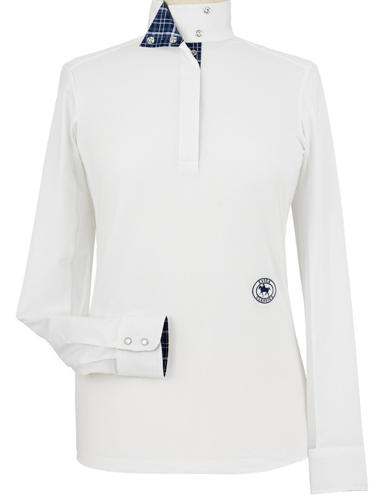Essex Classics Turnout Tartan Ladies Talent Yarn Wrap Collar Long Sleeve Show Shirt - Equiluxe Tack