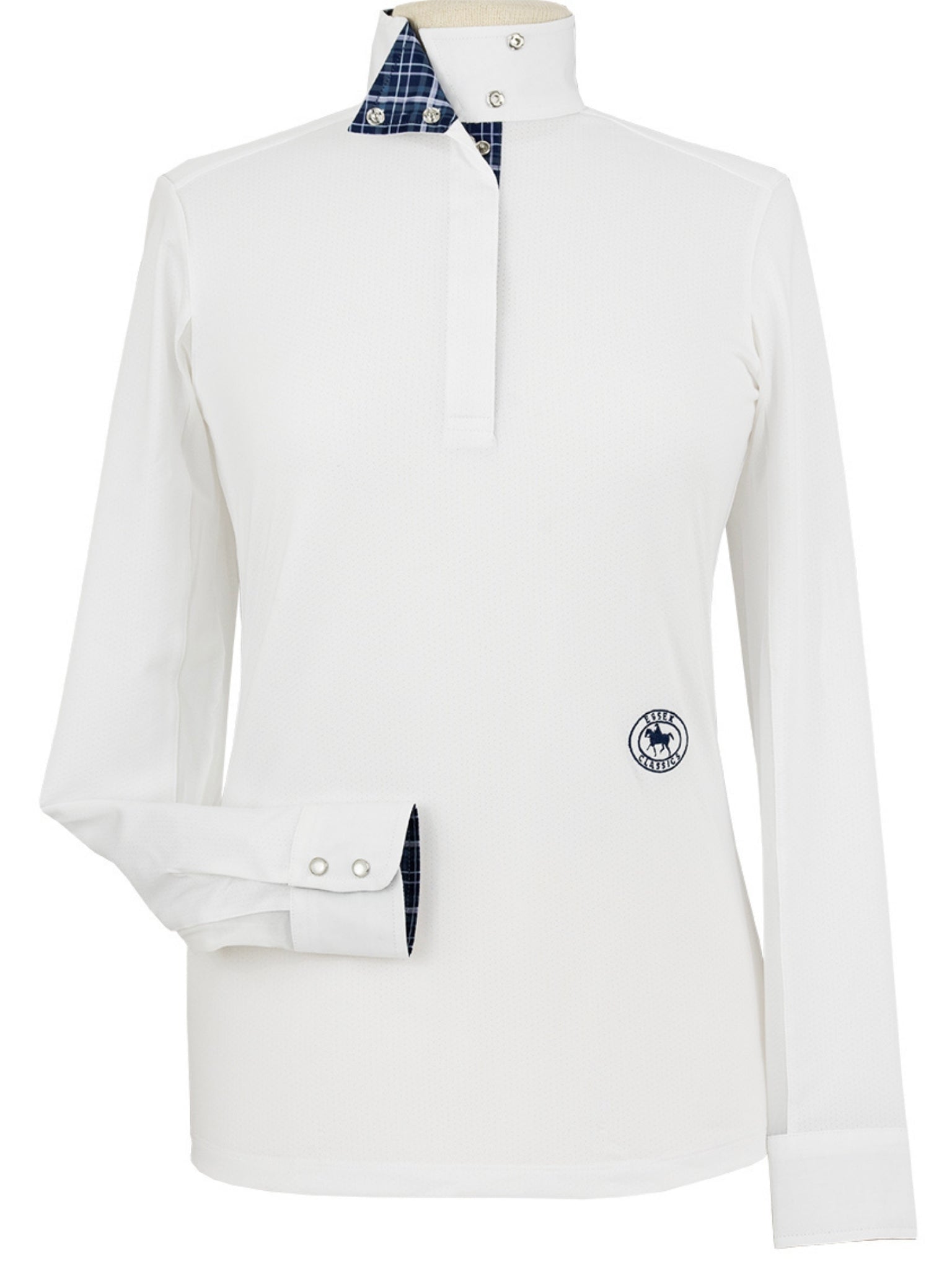 Essex Classics Turnout Tartan Ladies Talent Yarn Wrap Collar Long Sleeve Show Shirt - Equiluxe Tack