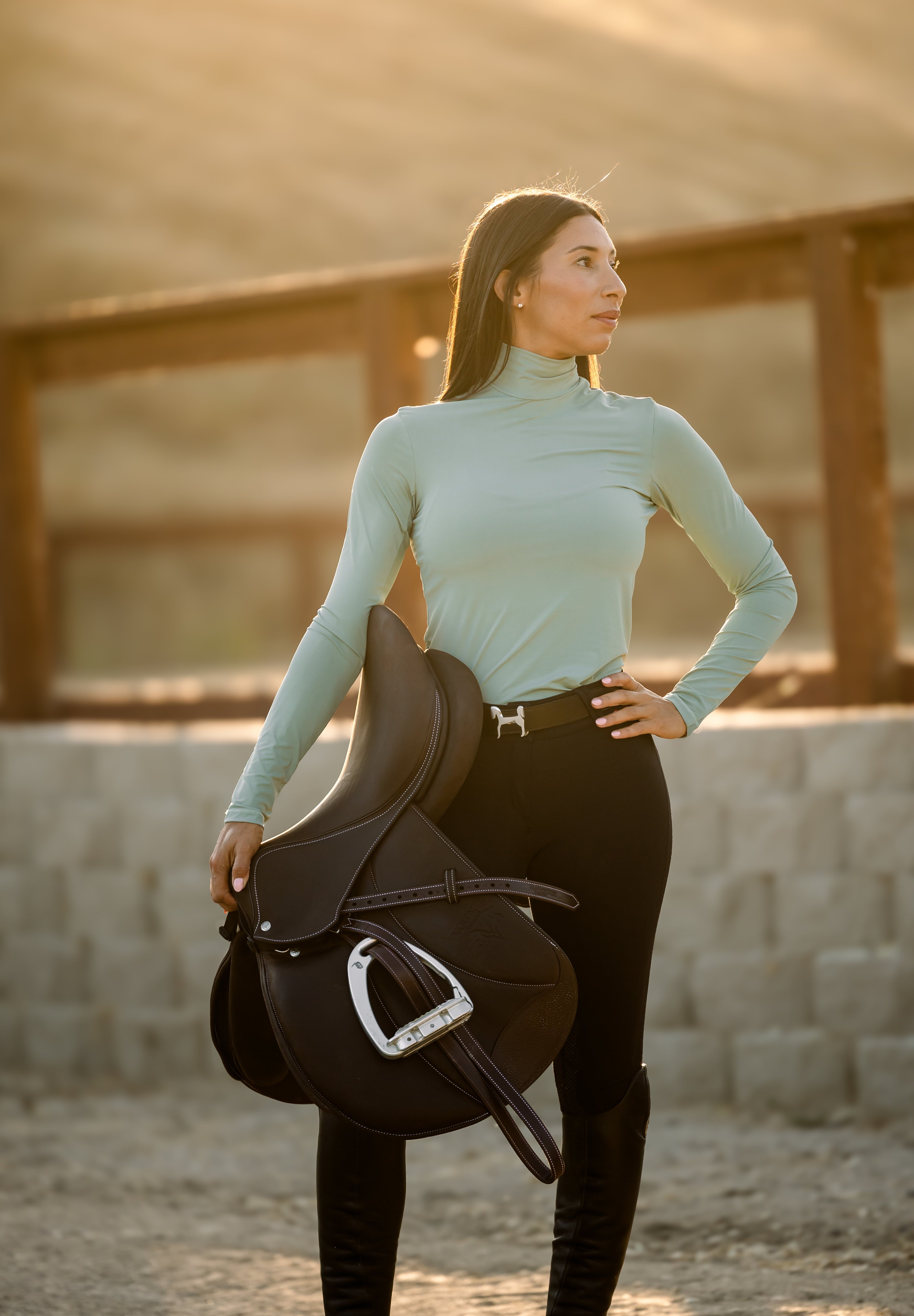 Euphoric Equestrian Aspen Turtleneck- Matcha - Euphoric Equestrian - Equiluxe Tack