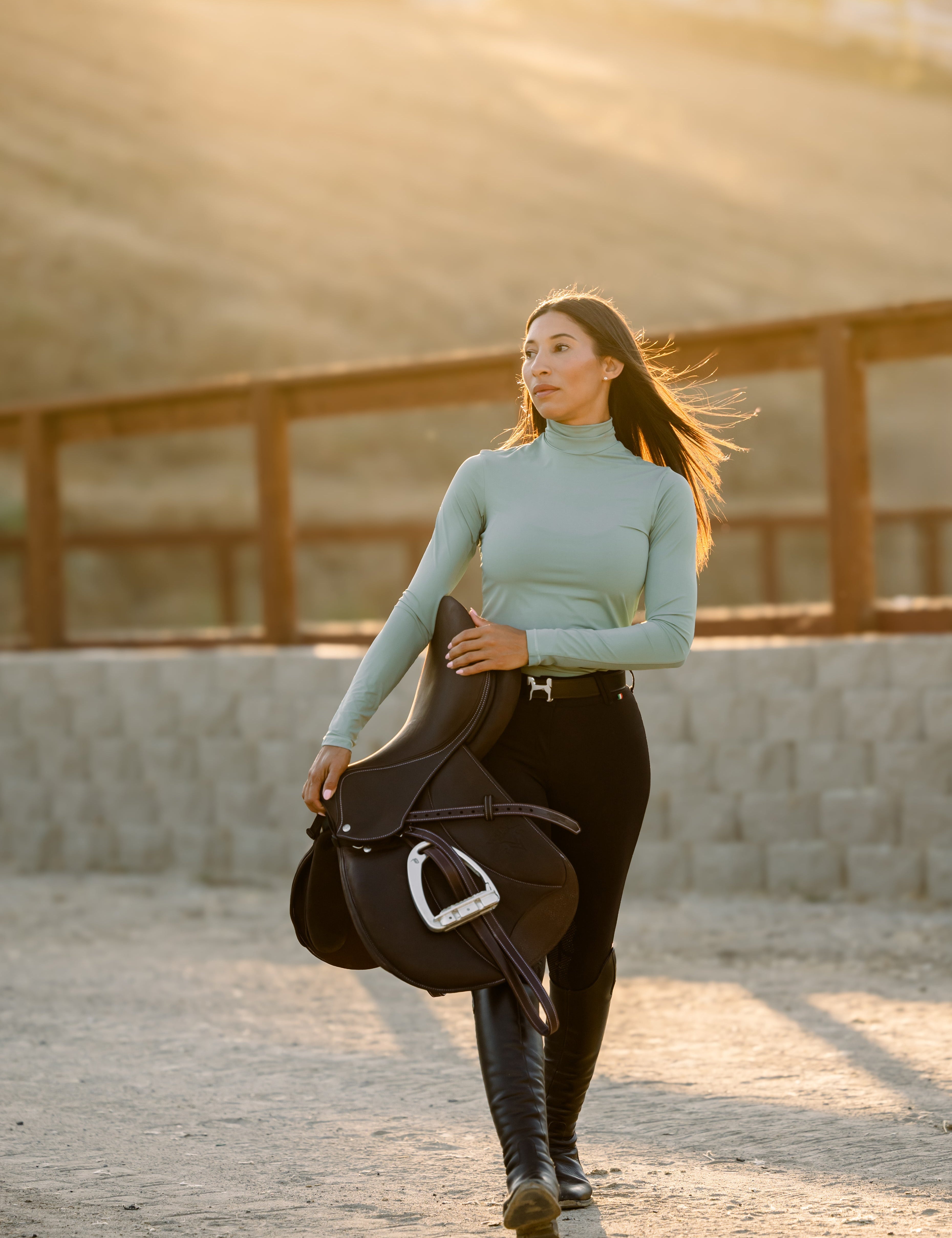 Euphoric Equestrian Aspen Turtleneck- Matcha - Euphoric Equestrian - Equiluxe Tack
