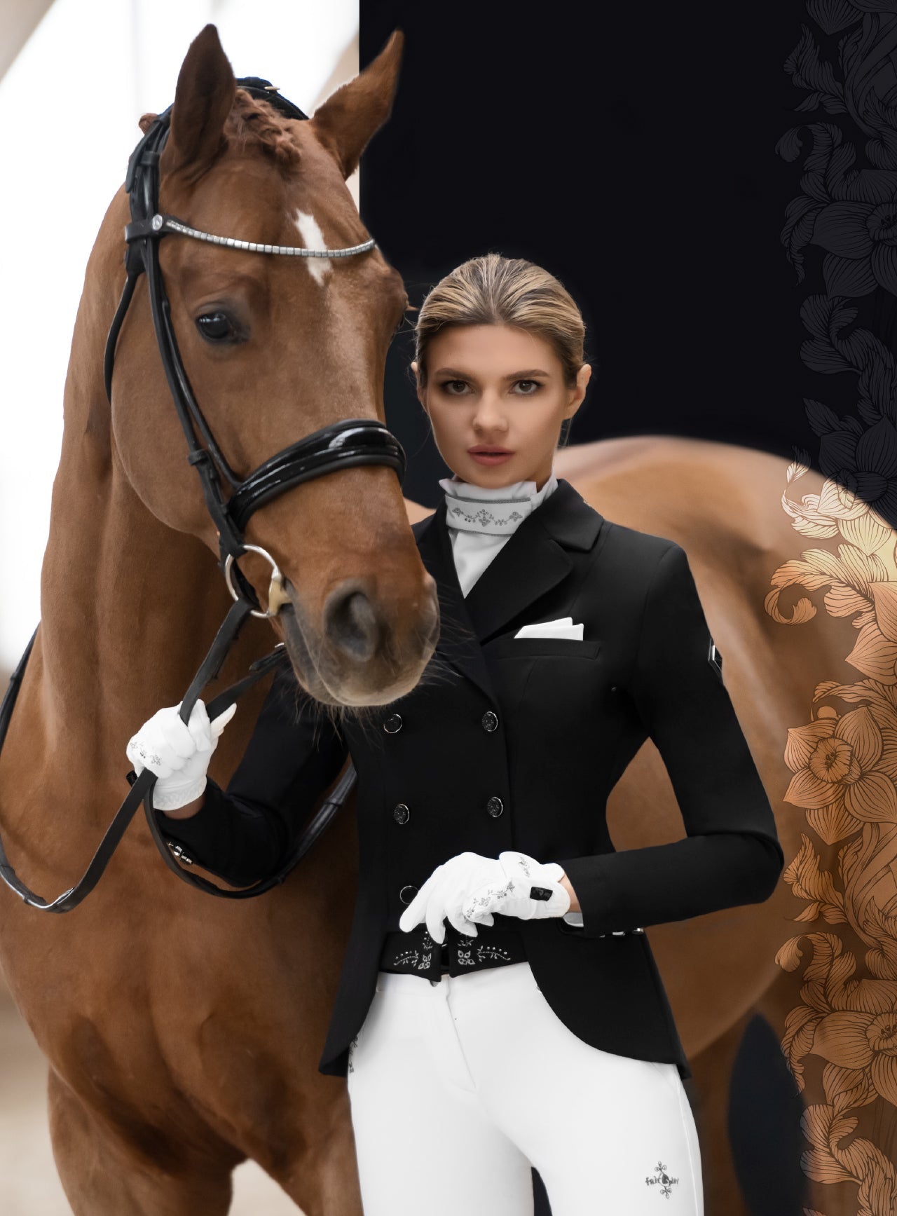 Fair Play "Alissa Fleur" Dressage Short Tailcoat w/ Crystals - Fair Play - Equiluxe Tack