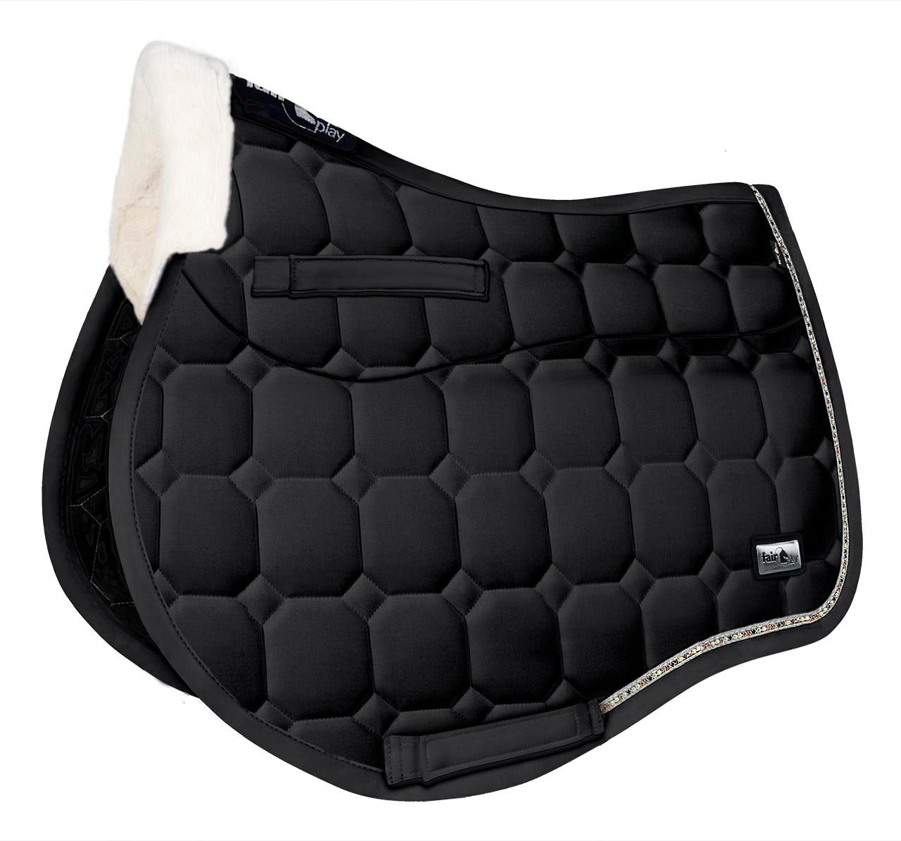 Fair Play "Ammolite" Black Built - In Half Pad Saddle Pad - Fair Play - Equiluxe Tack