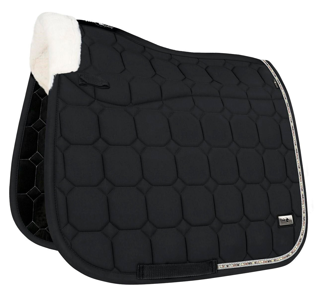 Fair Play "Ammolite" Black Built - In Half Pad Saddle Pad - Fair Play - Equiluxe Tack