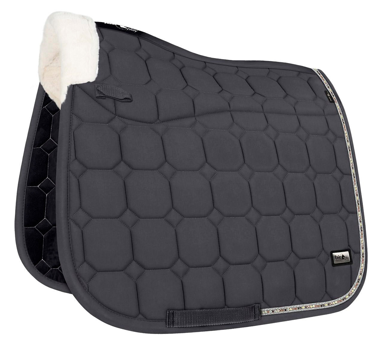 Fair Play "Ammolite" Grey Built - In Half Pad Saddle Pad - Fair Play - Equiluxe Tack