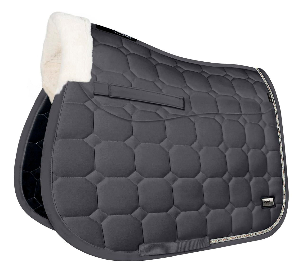 Fair Play "Ammolite" Grey Built - In Half Pad Saddle Pad - Fair Play - Equiluxe Tack